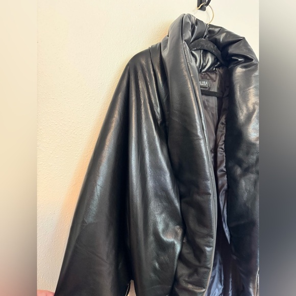 NEW Akira Due for a Win Cocoon Coat Faux Leather Black Small Oversized NWOT - Picture 6 of 8